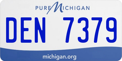 MI license plate DEN7379