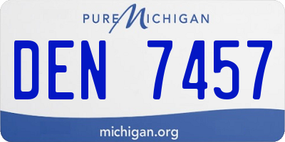 MI license plate DEN7457
