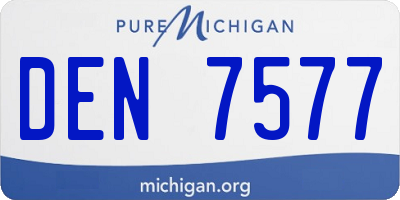 MI license plate DEN7577