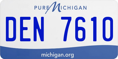 MI license plate DEN7610