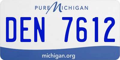 MI license plate DEN7612