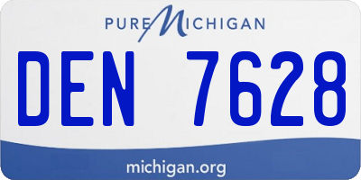 MI license plate DEN7628