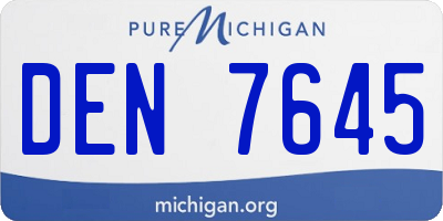 MI license plate DEN7645