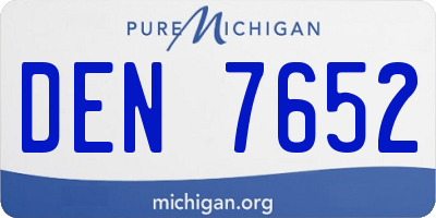 MI license plate DEN7652