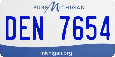 MI license plate DEN7654