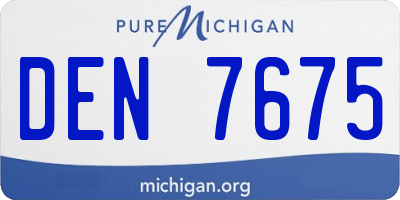 MI license plate DEN7675