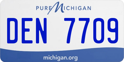 MI license plate DEN7709