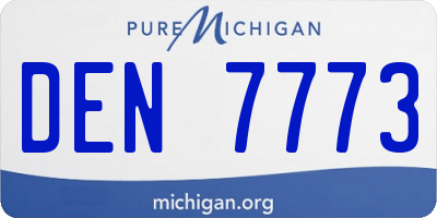 MI license plate DEN7773