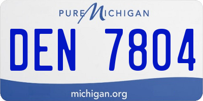 MI license plate DEN7804