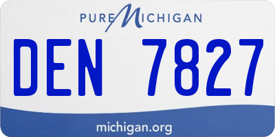 MI license plate DEN7827