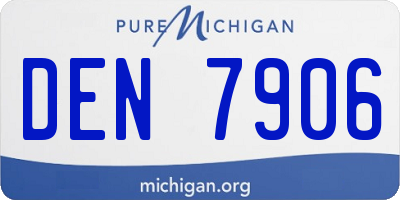 MI license plate DEN7906