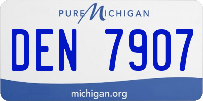 MI license plate DEN7907