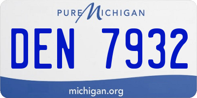 MI license plate DEN7932
