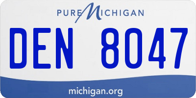MI license plate DEN8047