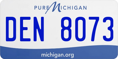 MI license plate DEN8073