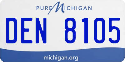 MI license plate DEN8105