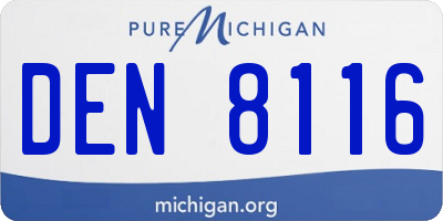 MI license plate DEN8116