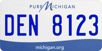 MI license plate DEN8123