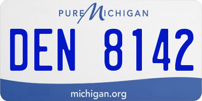 MI license plate DEN8142