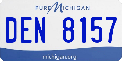 MI license plate DEN8157
