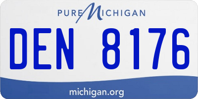 MI license plate DEN8176