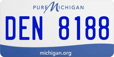 MI license plate DEN8188