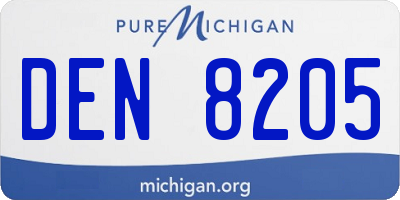 MI license plate DEN8205