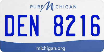 MI license plate DEN8216