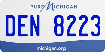 MI license plate DEN8223