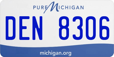 MI license plate DEN8306