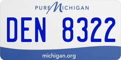 MI license plate DEN8322