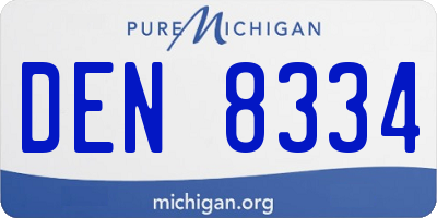 MI license plate DEN8334