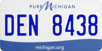 MI license plate DEN8438