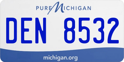 MI license plate DEN8532