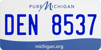 MI license plate DEN8537