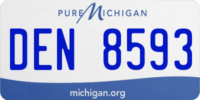 MI license plate DEN8593
