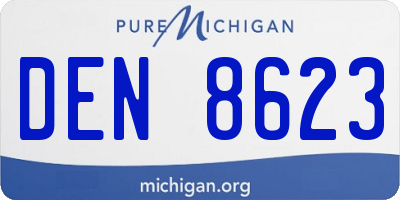 MI license plate DEN8623