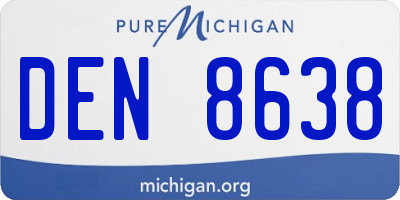 MI license plate DEN8638