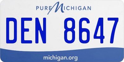 MI license plate DEN8647