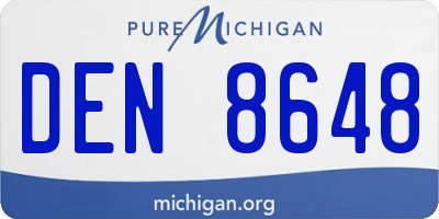 MI license plate DEN8648