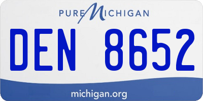 MI license plate DEN8652