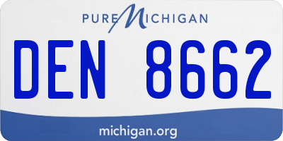 MI license plate DEN8662