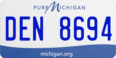 MI license plate DEN8694