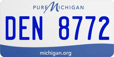 MI license plate DEN8772