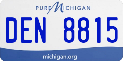 MI license plate DEN8815