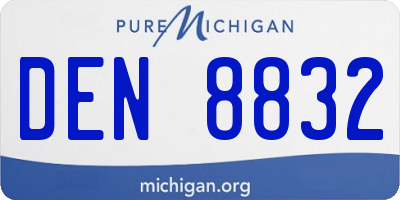 MI license plate DEN8832