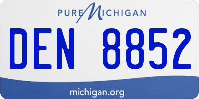 MI license plate DEN8852