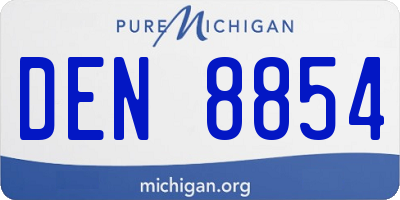 MI license plate DEN8854