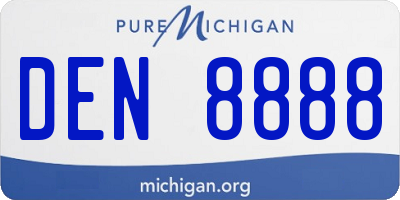 MI license plate DEN8888