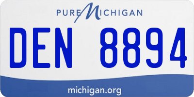 MI license plate DEN8894